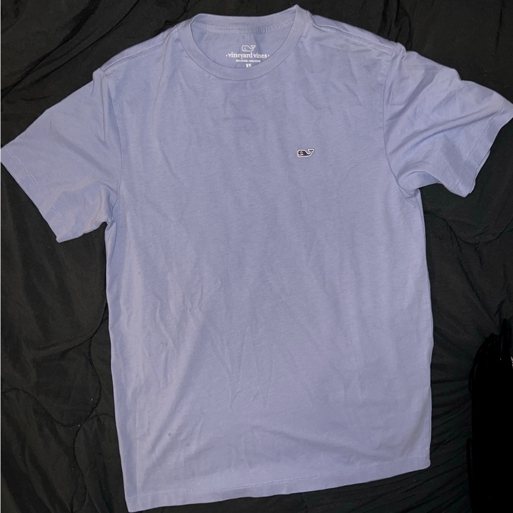 Vineyard Vines Shirt Medium Whale Pullover Mens Short Sleeve Blue Crewneck